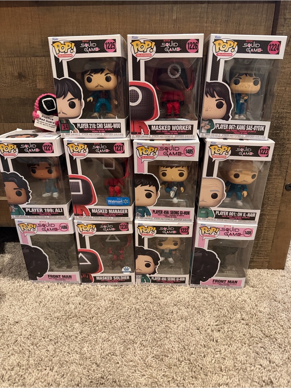 LIKE NEW Funko Pop! Squid Game Assorted Figures - Red, Pink, Black, Blue, White